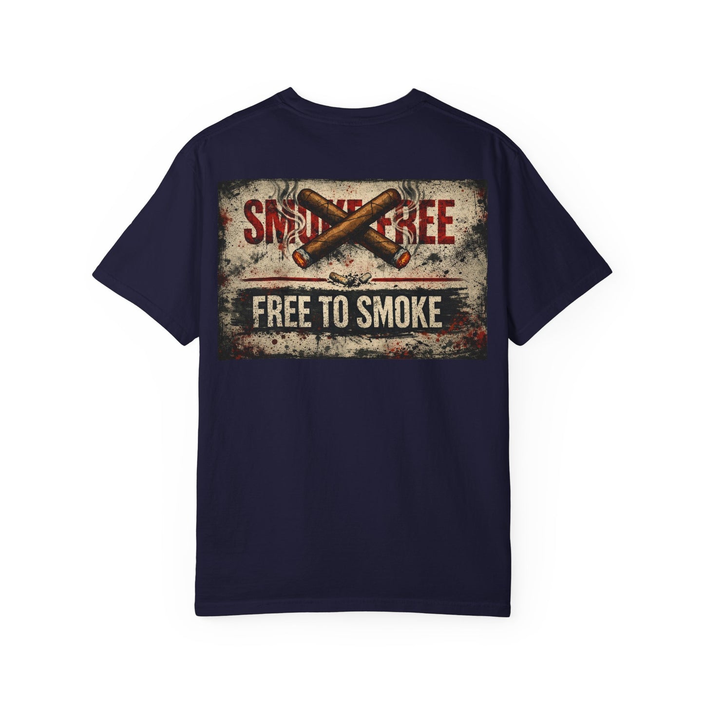 T-Shirt — Vintage 'Smoke Free / Free to Smoke' Cigar Design
