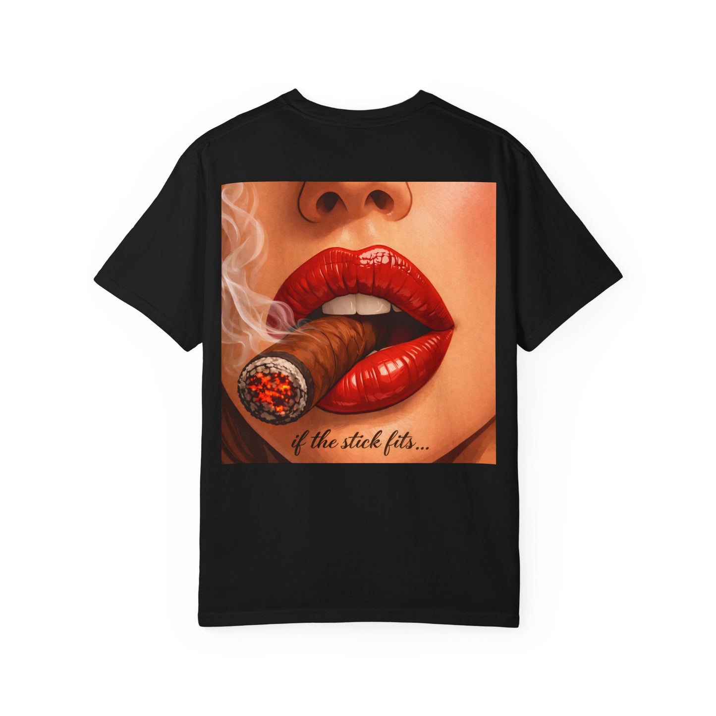 Cigar Kiss T-Shirt — Retro Pinup Lips Smoking Graphic Tee