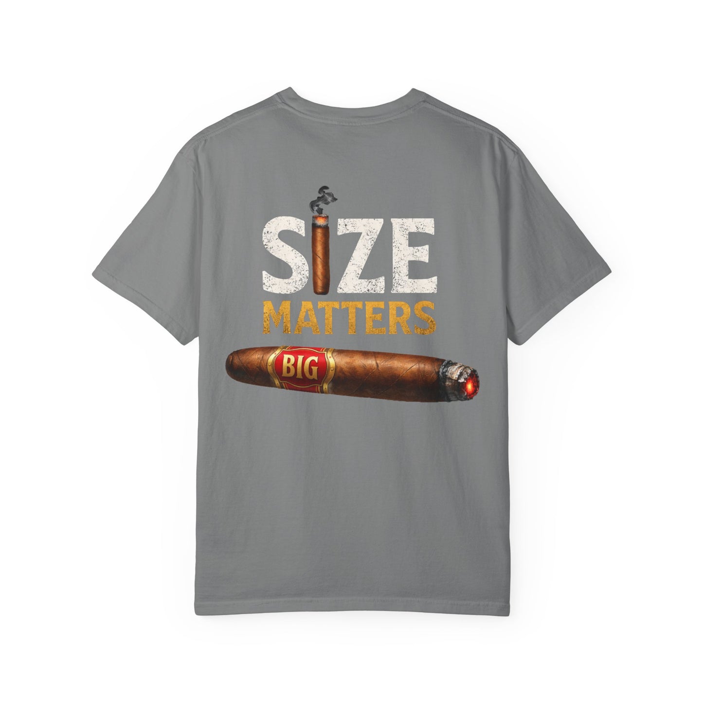 T-Shirt — "Size Matters" Cigar Graphic Tee