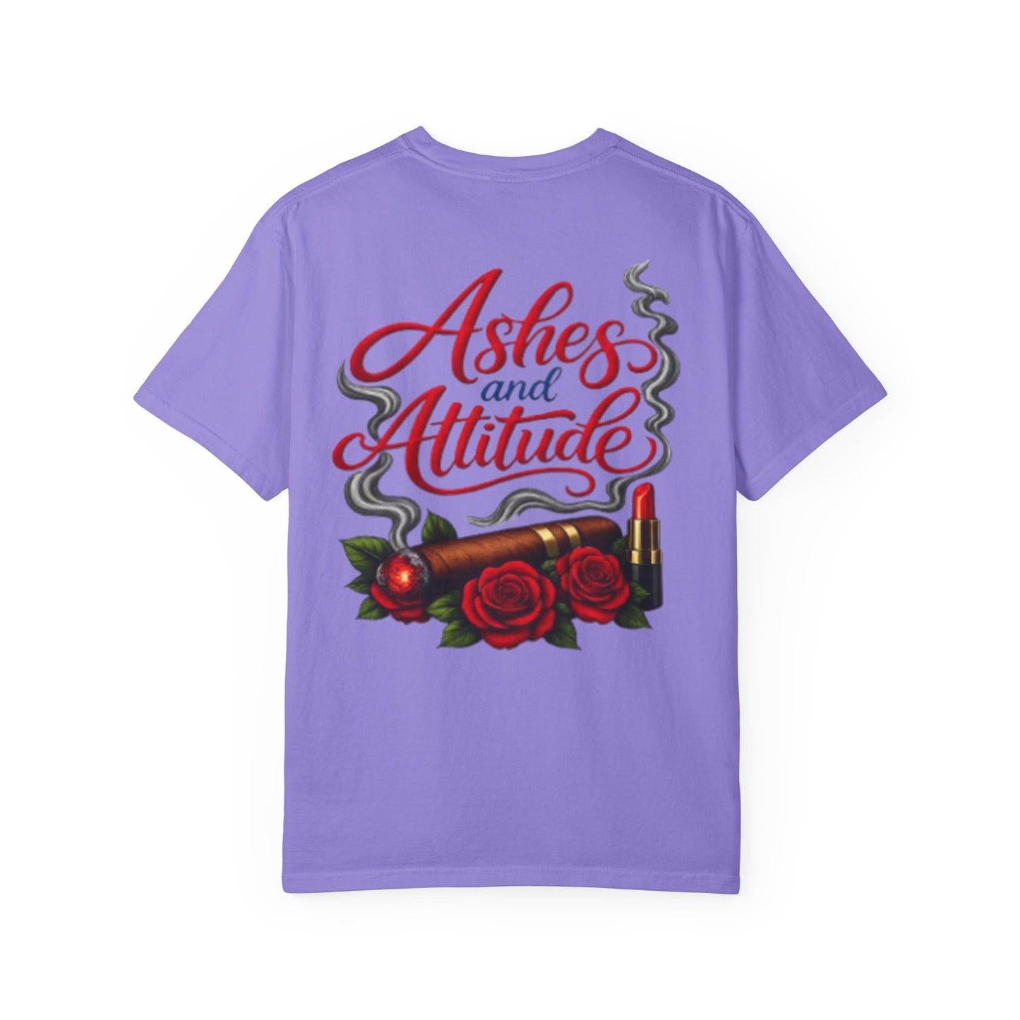 T‑Shirt — “Ashes and Attitude” Rose & Cigarette Graphic Tee