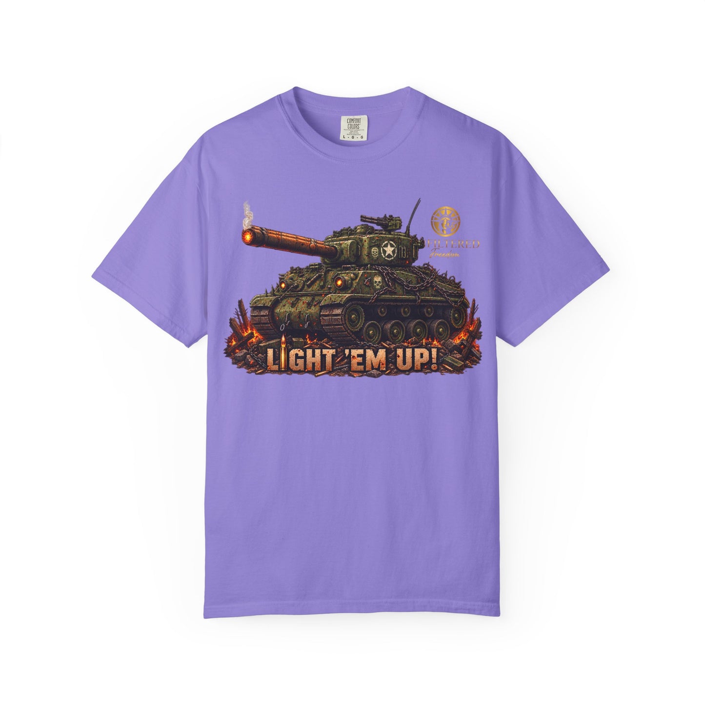 Tank Destroyer Tank T‑Shirt – 'Light 'Em Up!' Retro Military Graphic Tee