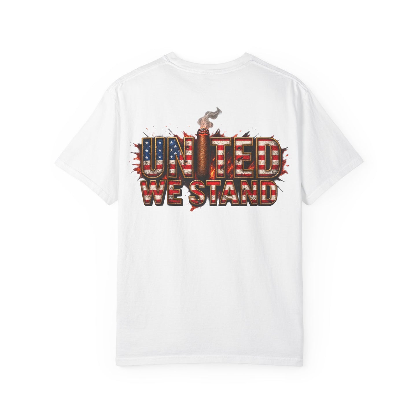 United We Stand T-Shirt — American Flag Flame Graphic Tee