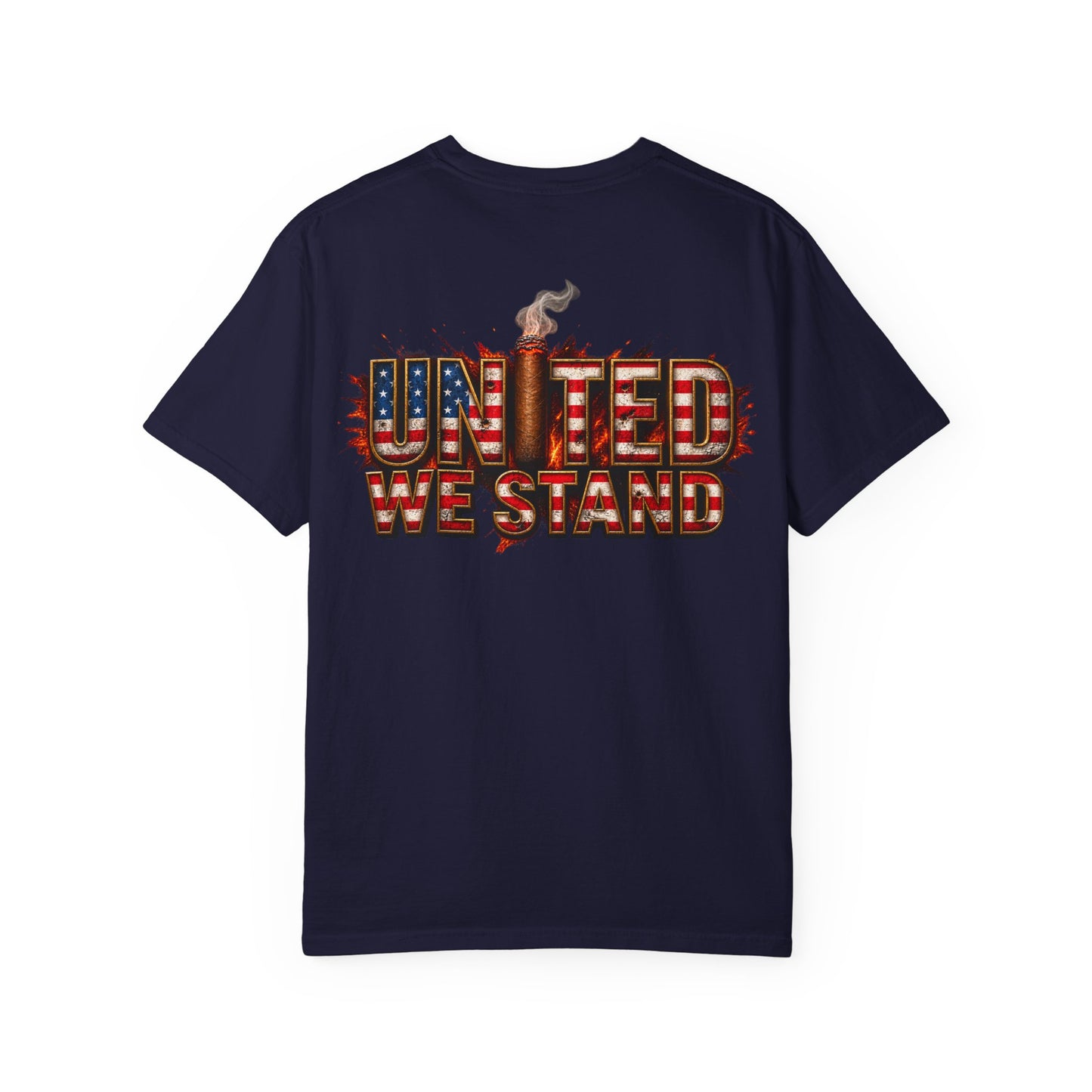 United We Stand T-Shirt — American Flag Flame Graphic Tee