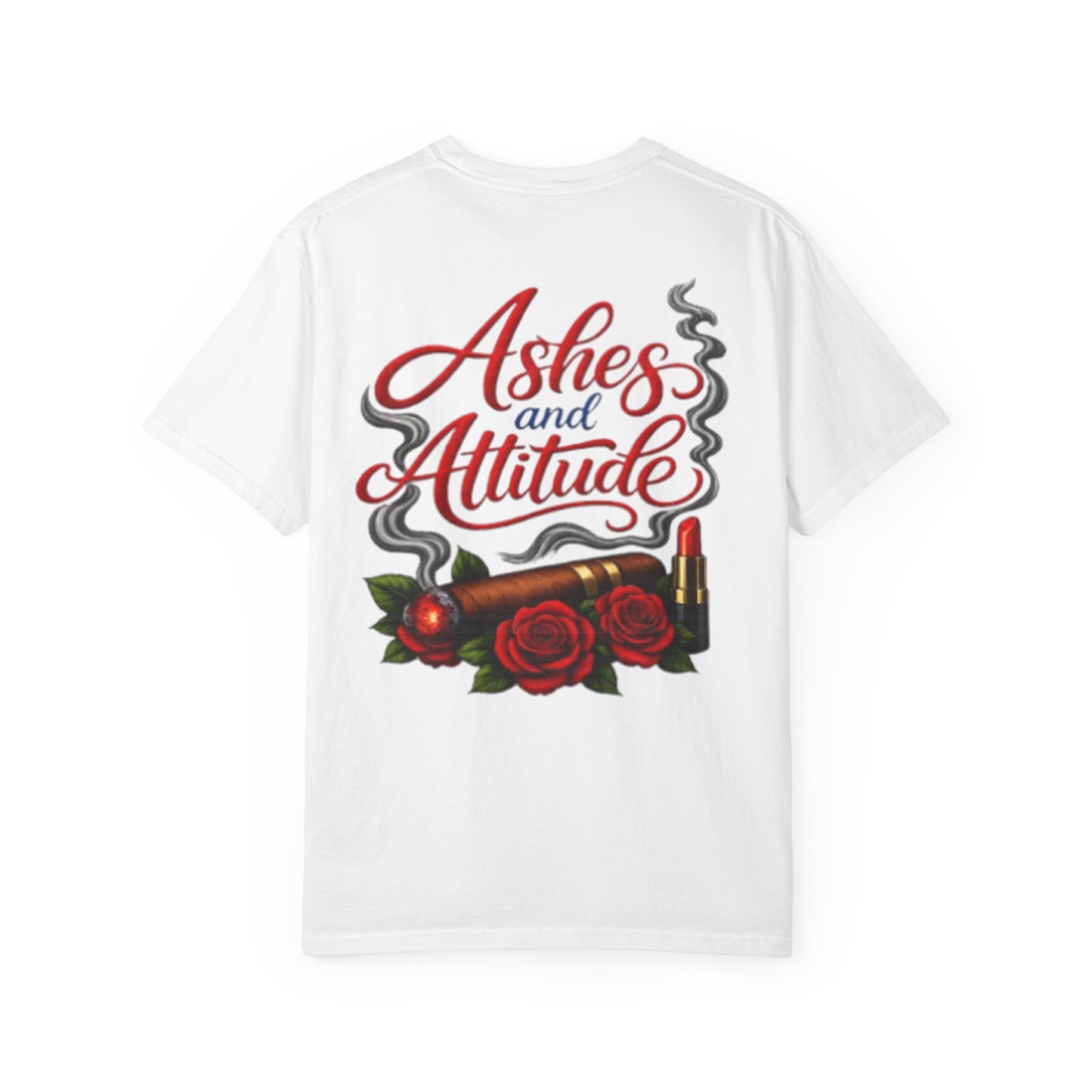 T‑Shirt — “Ashes and Attitude” Rose & Cigarette Graphic Tee