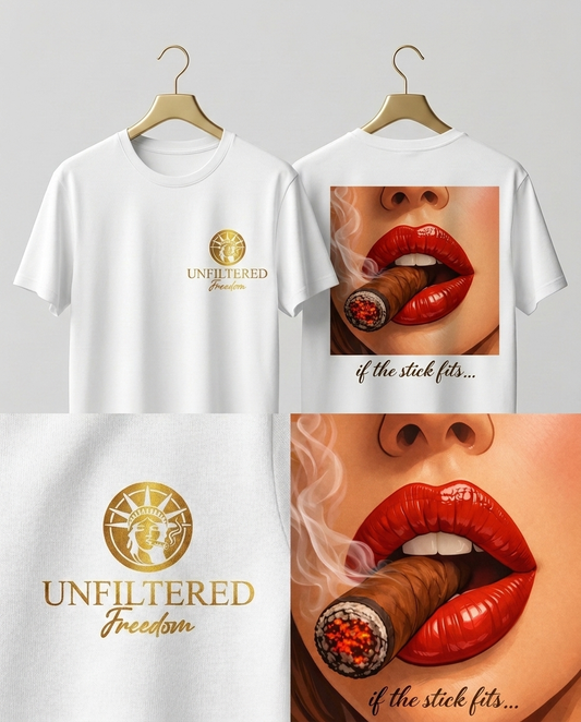 Cigar Kiss T-Shirt — Retro Pinup Lips Smoking Graphic Tee