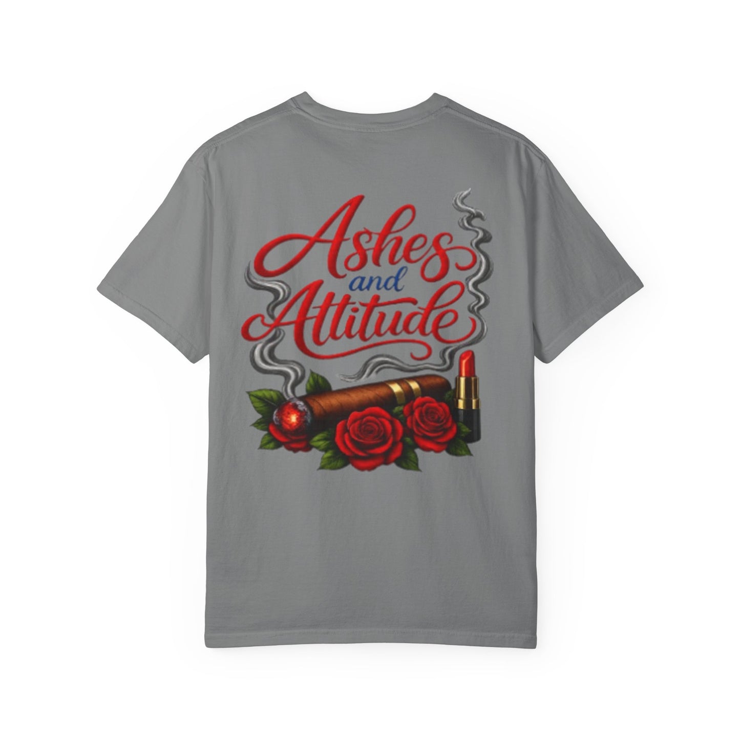 T‑Shirt — “Ashes and Attitude” Rose & Cigarette Graphic Tee