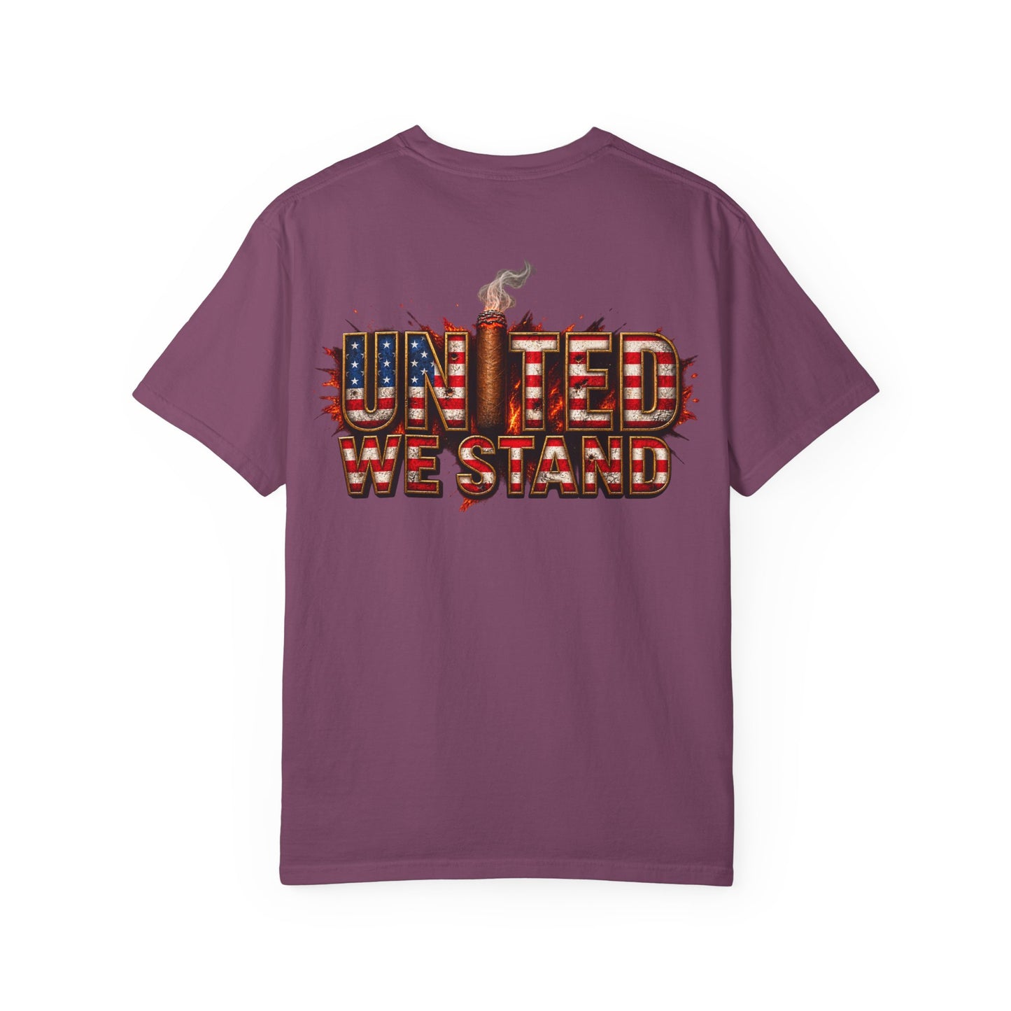 United We Stand T-Shirt — American Flag Flame Graphic Tee