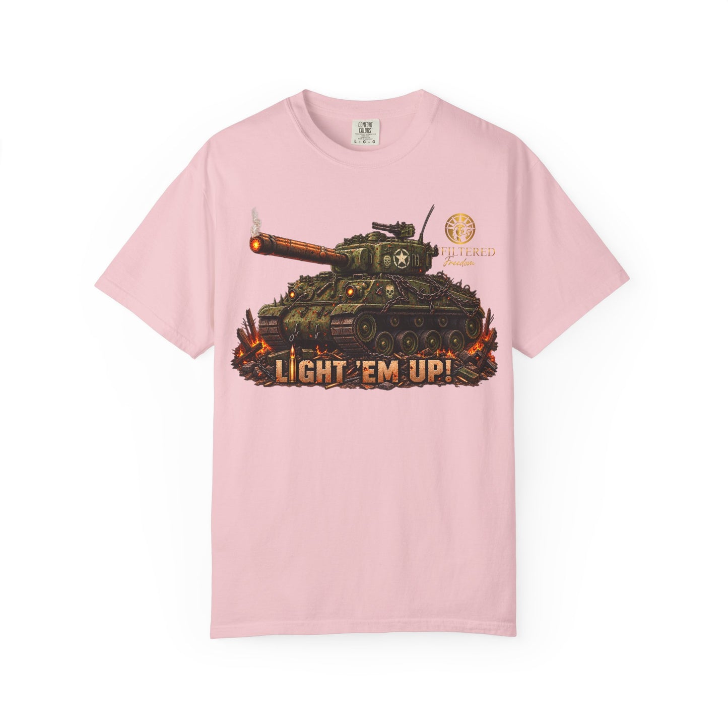 Tank Destroyer Tank T‑Shirt – 'Light 'Em Up!' Retro Military Graphic Tee
