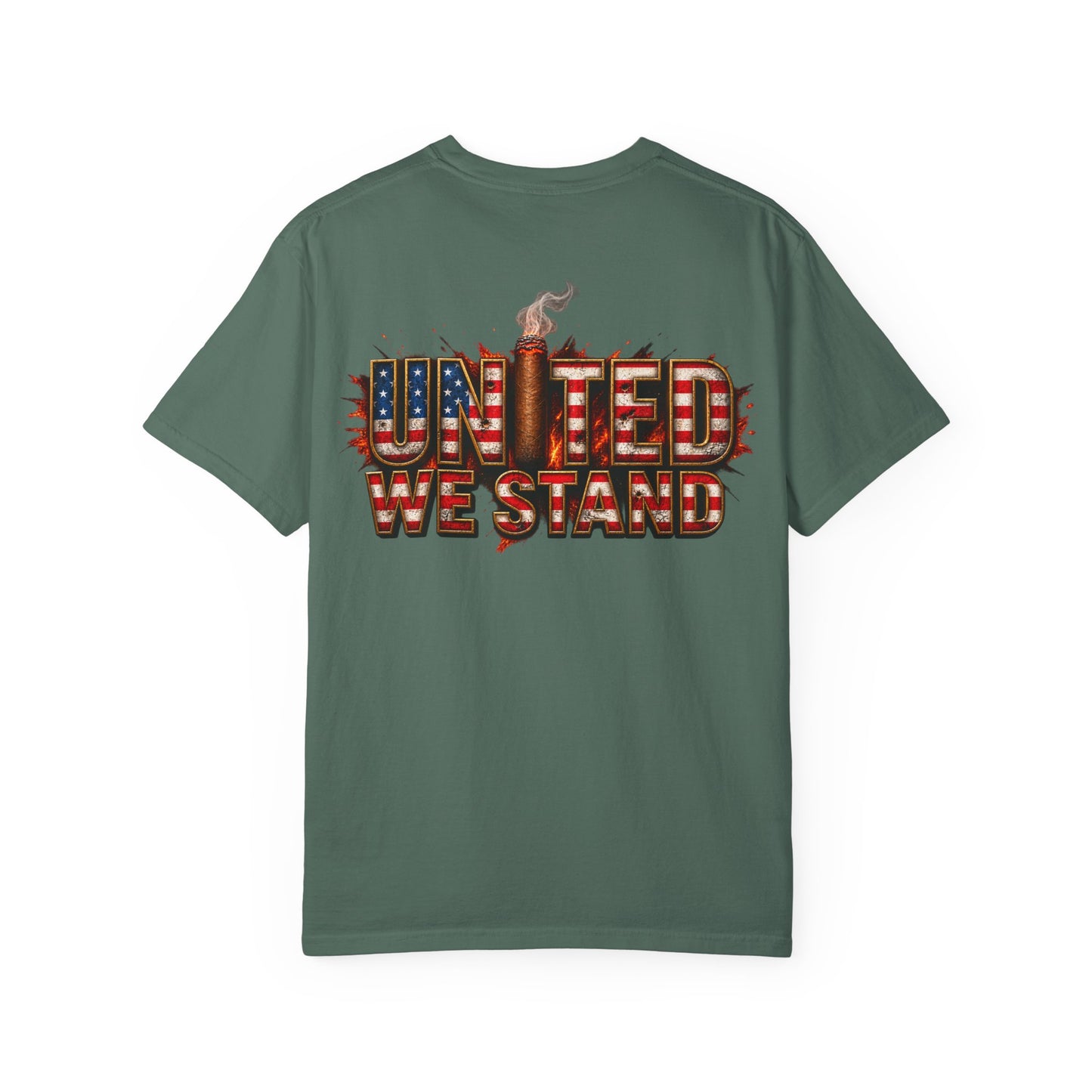 United We Stand T-Shirt — American Flag Flame Graphic Tee
