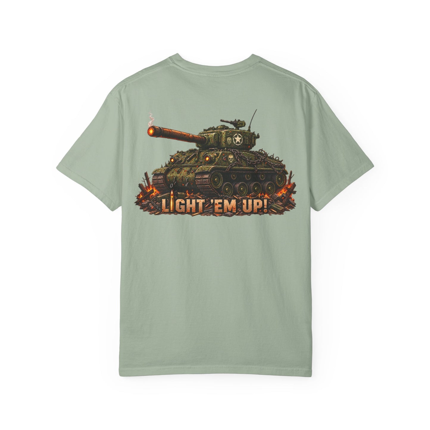 Tank Destroyer Tank T‑Shirt – 'Light 'Em Up!' Retro Military Graphic Tee