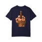 T-Shirt — Bold Middle Finger Cigar Graphic with "Get over it." Back Print