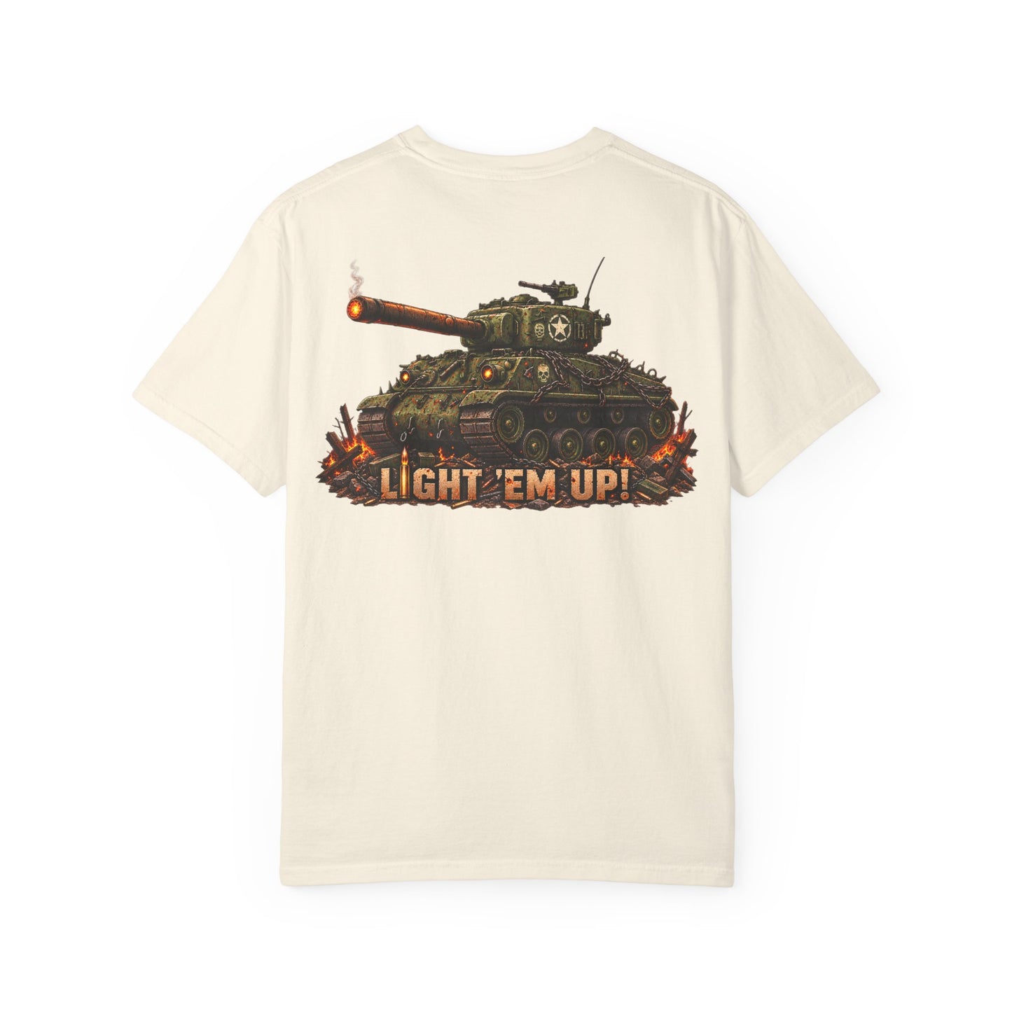 Tank Destroyer Tank T‑Shirt – 'Light 'Em Up!' Retro Military Graphic Tee