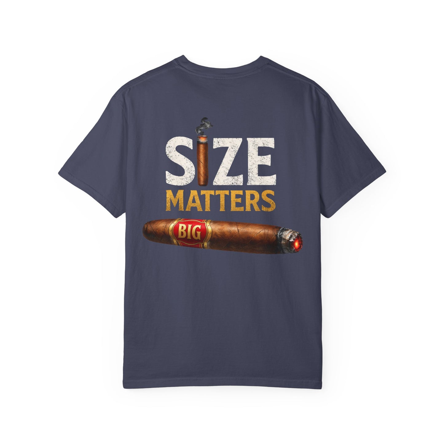 T-Shirt — "Size Matters" Cigar Graphic Tee