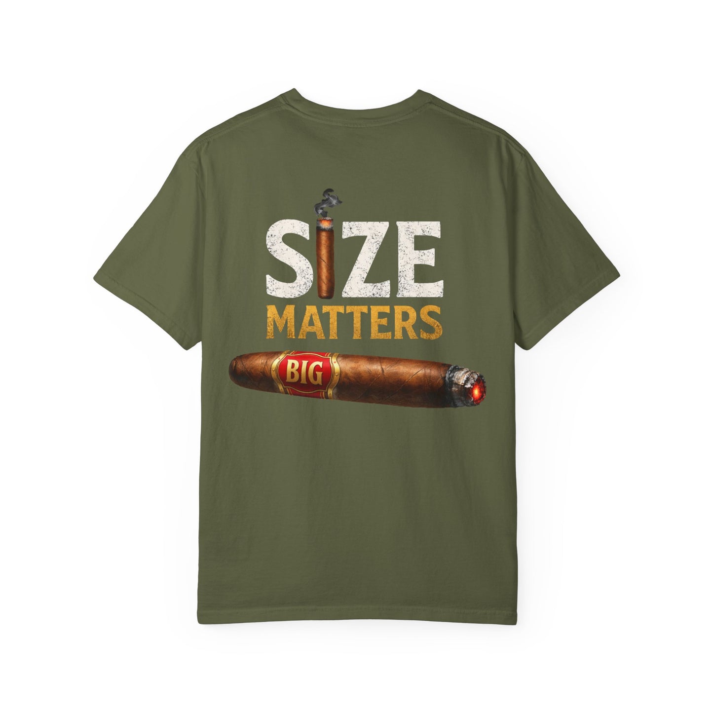 T-Shirt — "Size Matters" Cigar Graphic Tee