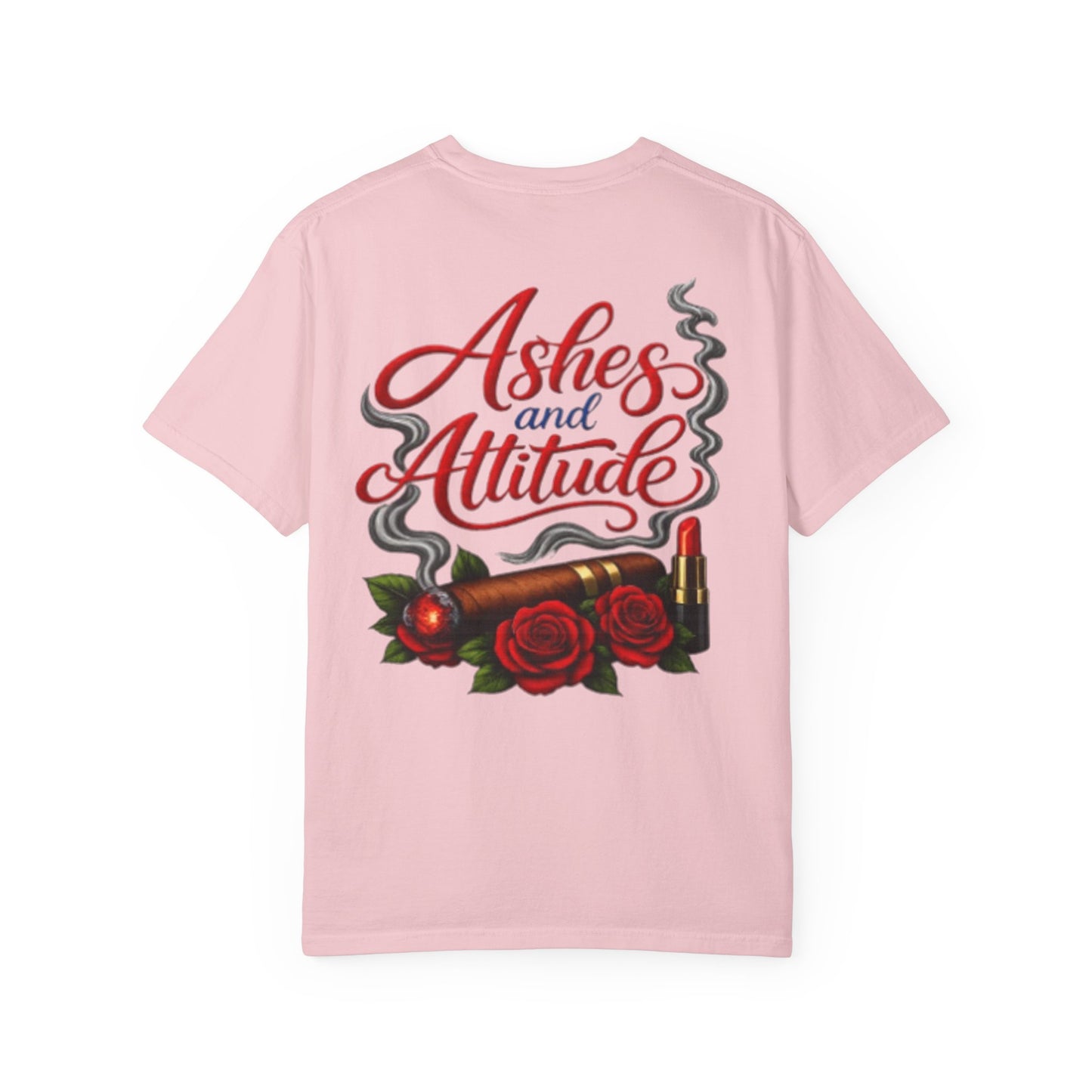 T‑Shirt — “Ashes and Attitude” Rose & Cigarette Graphic Tee