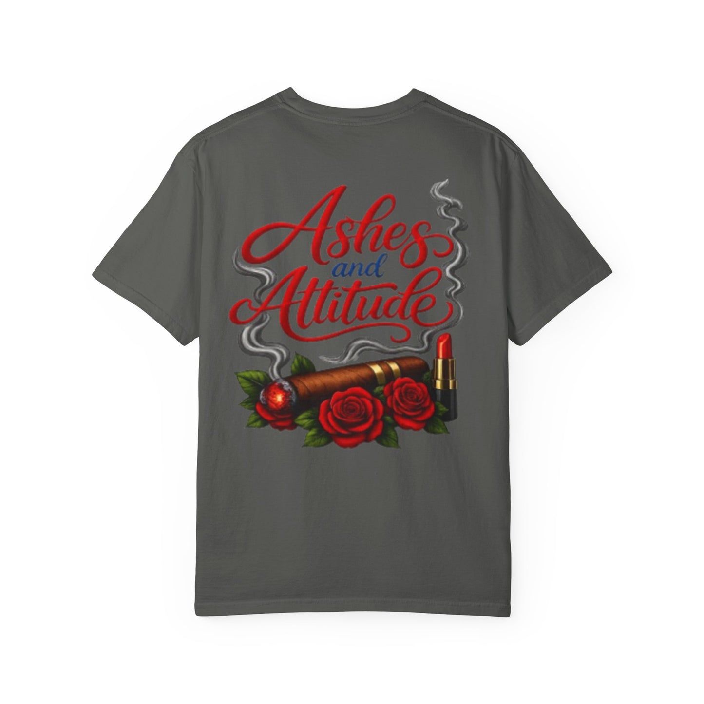 T‑Shirt — “Ashes and Attitude” Rose & Cigarette Graphic Tee