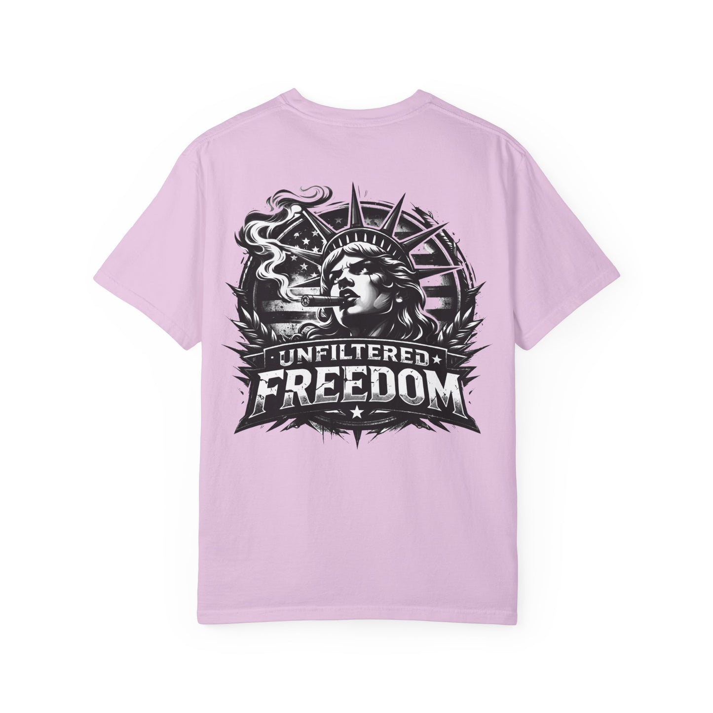 Freedom Graphic T-Shirt — 'Unfiltered Freedom' Statue of Liberty Design