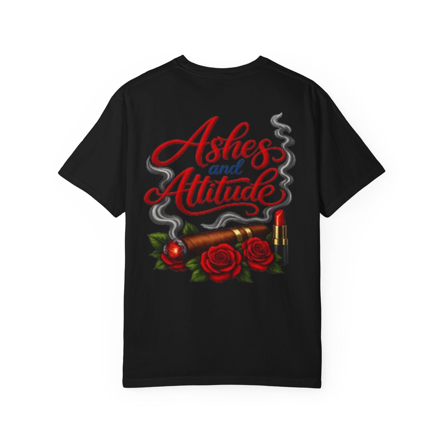 T‑Shirt — “Ashes and Attitude” Rose & Cigarette Graphic Tee