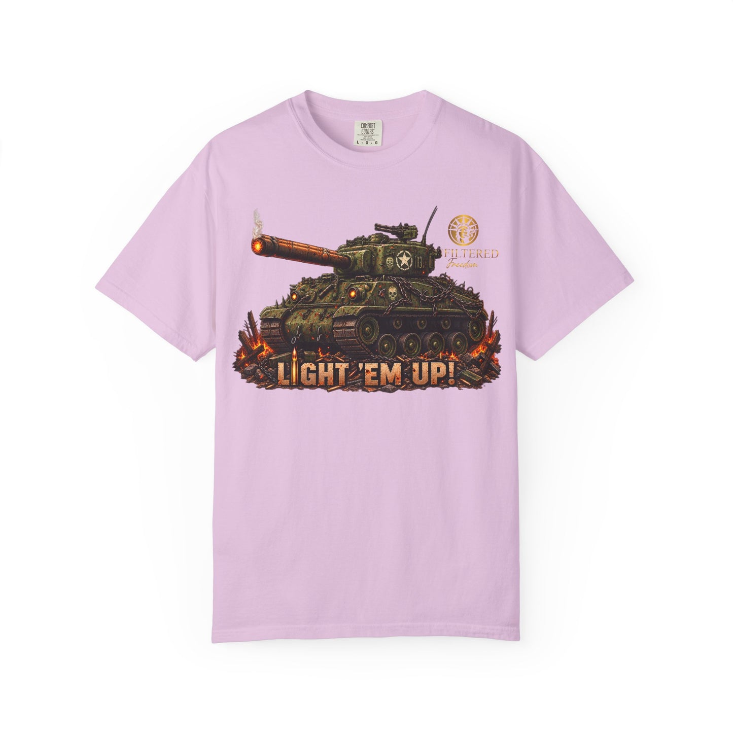 Tank Destroyer Tank T‑Shirt – 'Light 'Em Up!' Retro Military Graphic Tee