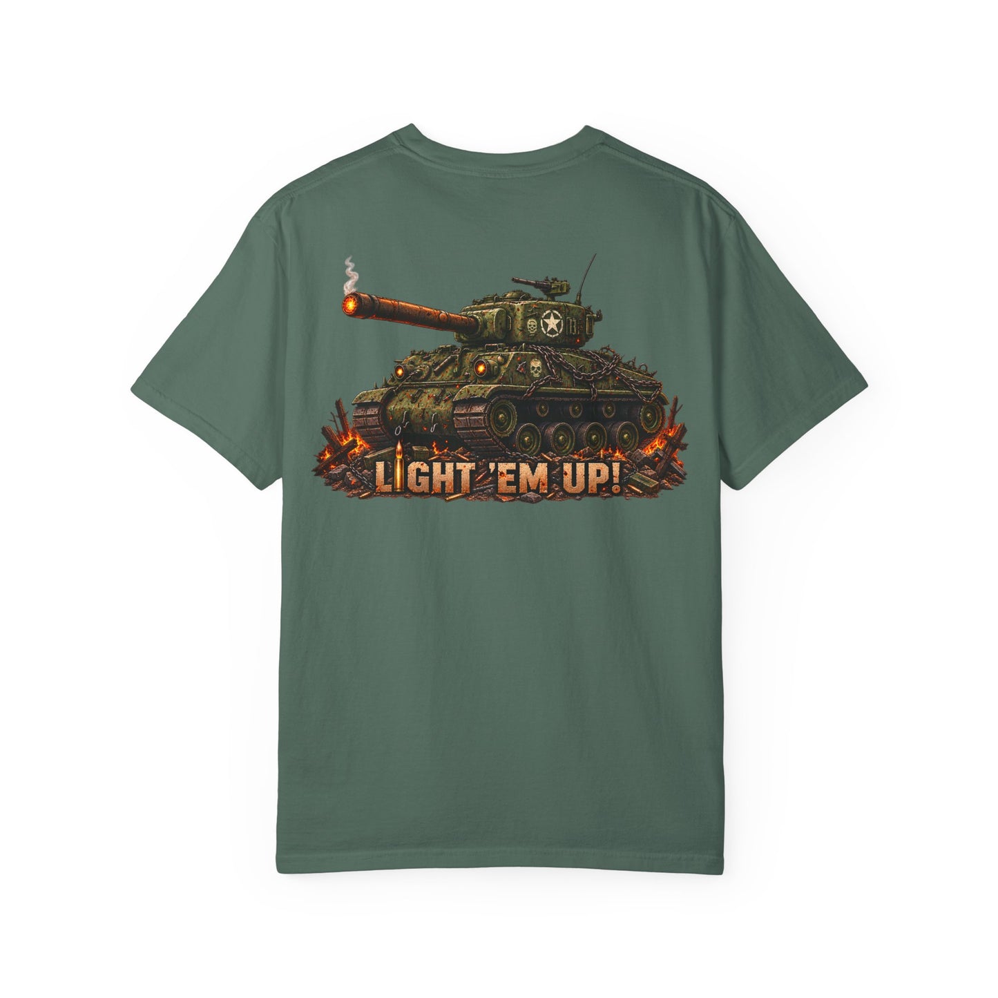 Tank Destroyer Tank T‑Shirt – 'Light 'Em Up!' Retro Military Graphic Tee