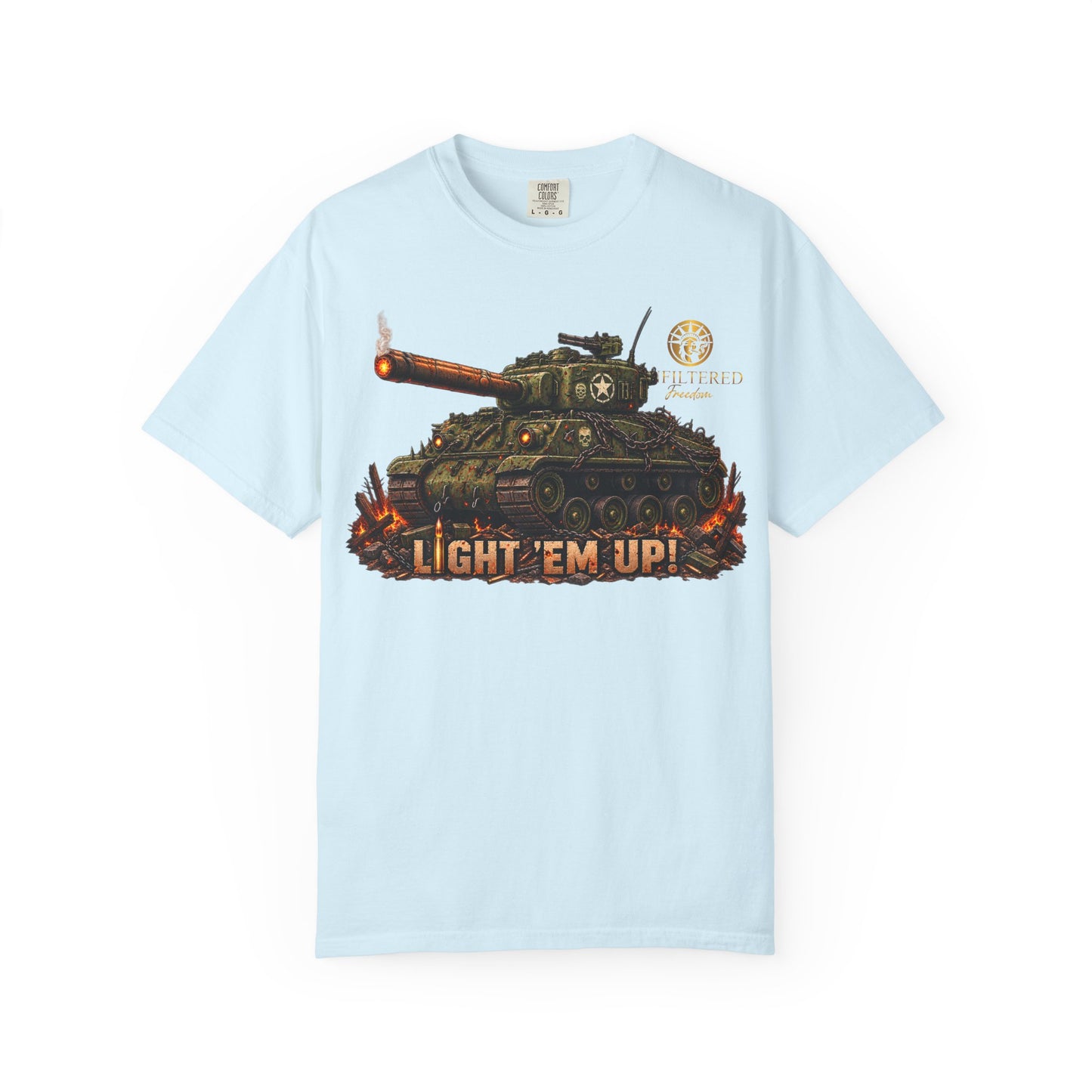 Tank Destroyer Tank T‑Shirt – 'Light 'Em Up!' Retro Military Graphic Tee