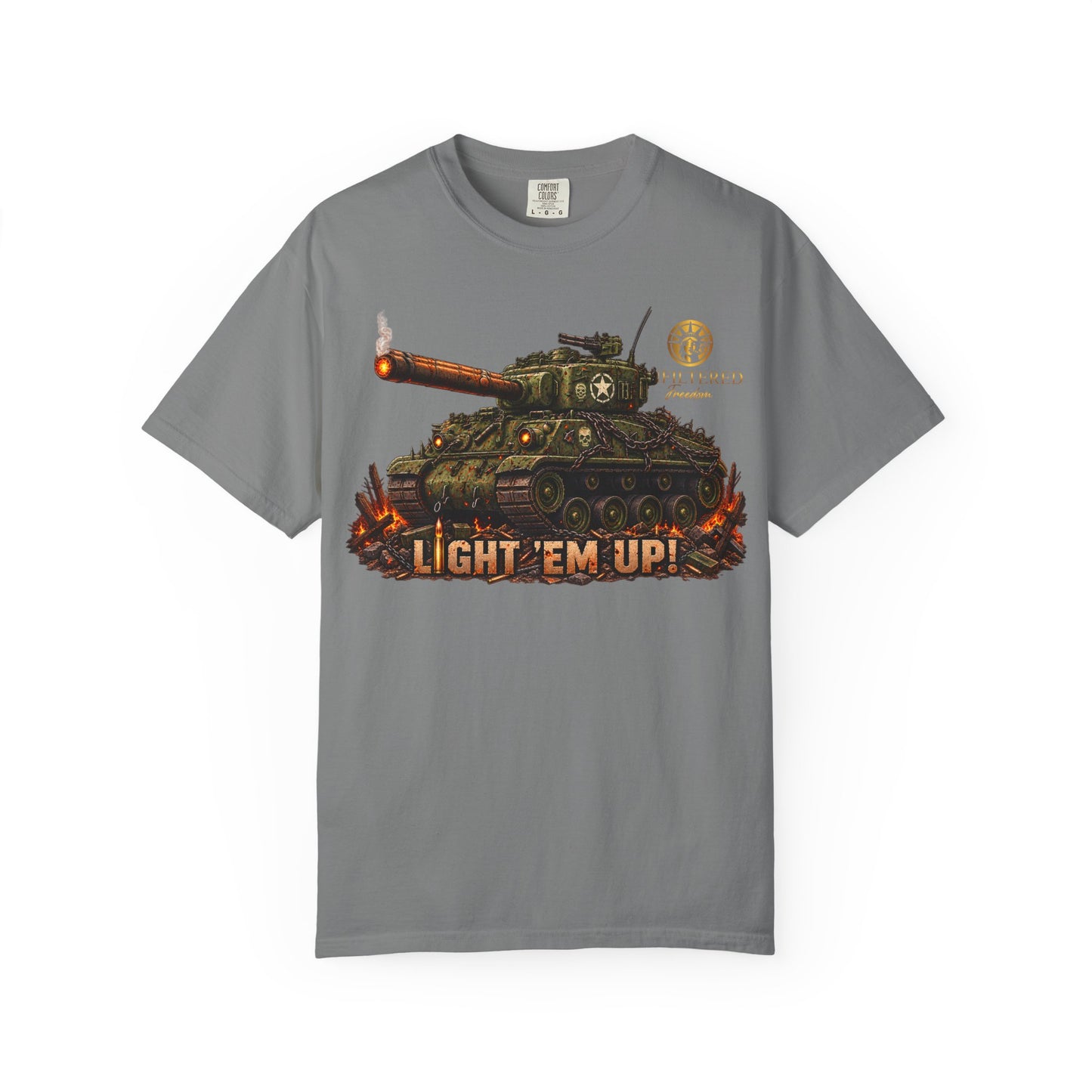 Tank Destroyer Tank T‑Shirt – 'Light 'Em Up!' Retro Military Graphic Tee