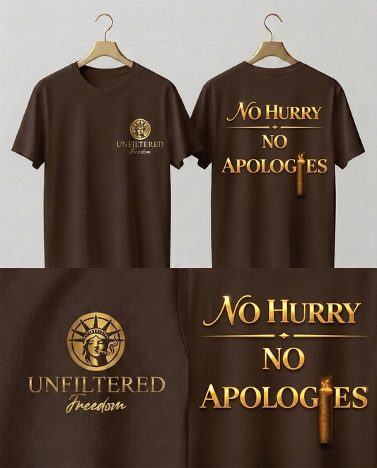 No Hurry No Apologies T-Shirt — Bold Statement Graphic Tee
