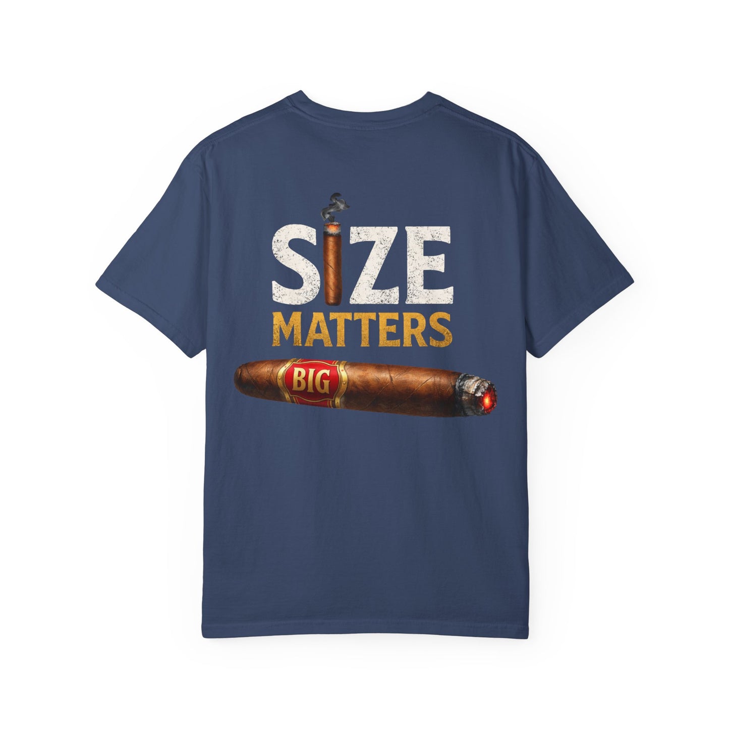 T-Shirt — "Size Matters" Cigar Graphic Tee