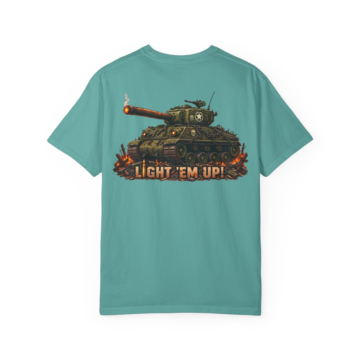 Tank Destroyer Tank T‑Shirt – 'Light 'Em Up!' Retro Military Graphic Tee