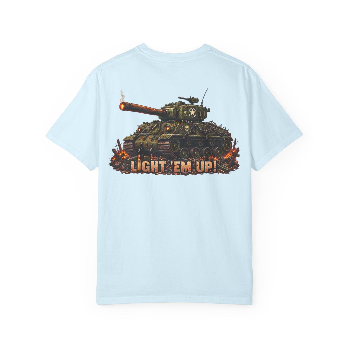 Tank Destroyer Tank T‑Shirt – 'Light 'Em Up!' Retro Military Graphic Tee