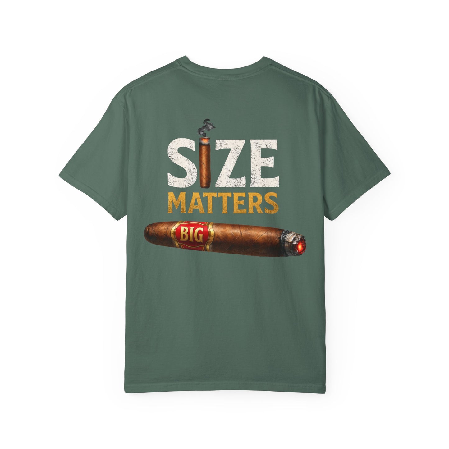 T-Shirt — "Size Matters" Cigar Graphic Tee