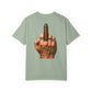 T-Shirt — Bold Middle Finger Cigar Graphic with "Get over it." Back Print