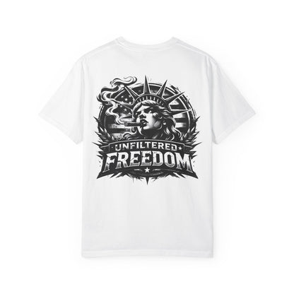 Freedom Graphic T-Shirt — 'Unfiltered Freedom' Statue of Liberty Design