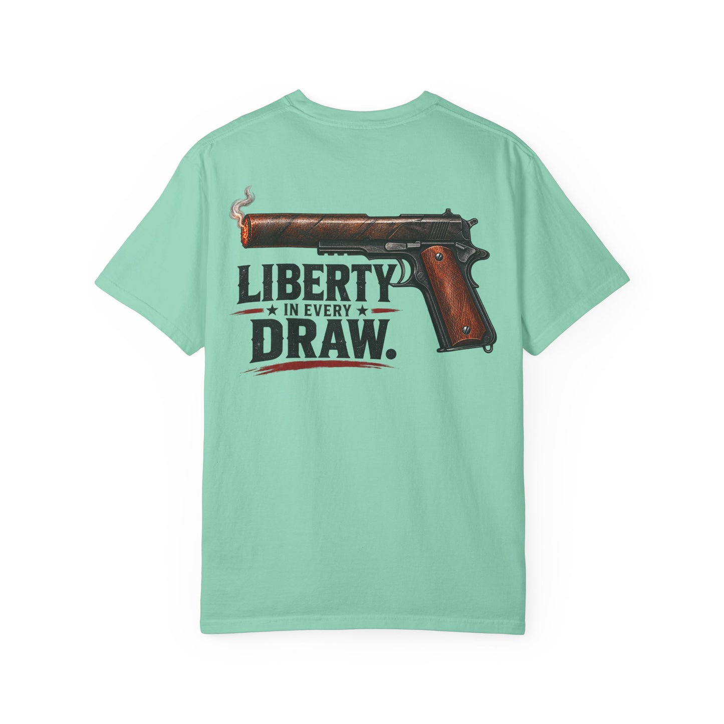 Liberty In Every Draw T-Shirt — Vintage Pistol 2nd Amendment Tee