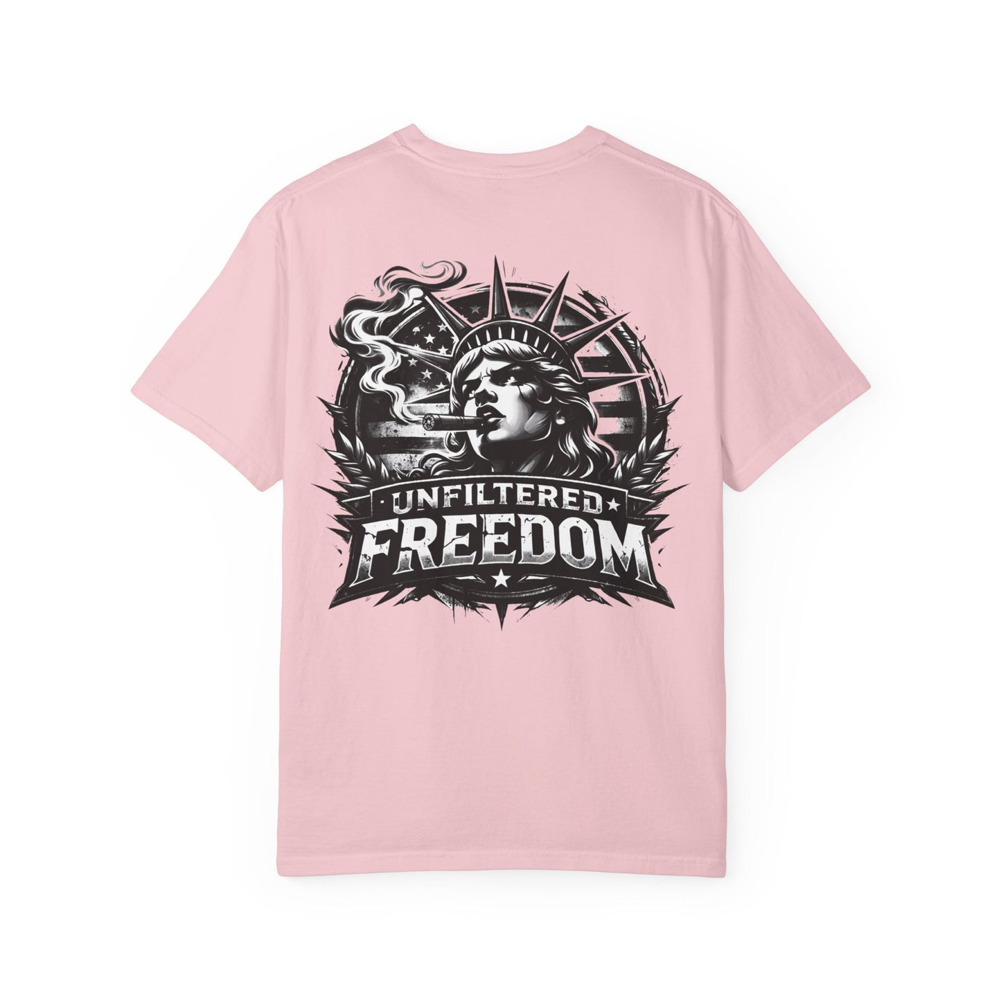 Freedom Graphic T-Shirt — 'Unfiltered Freedom' Statue of Liberty Design