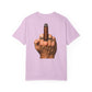 T-Shirt — Bold Middle Finger Cigar Graphic with "Get over it." Back Print