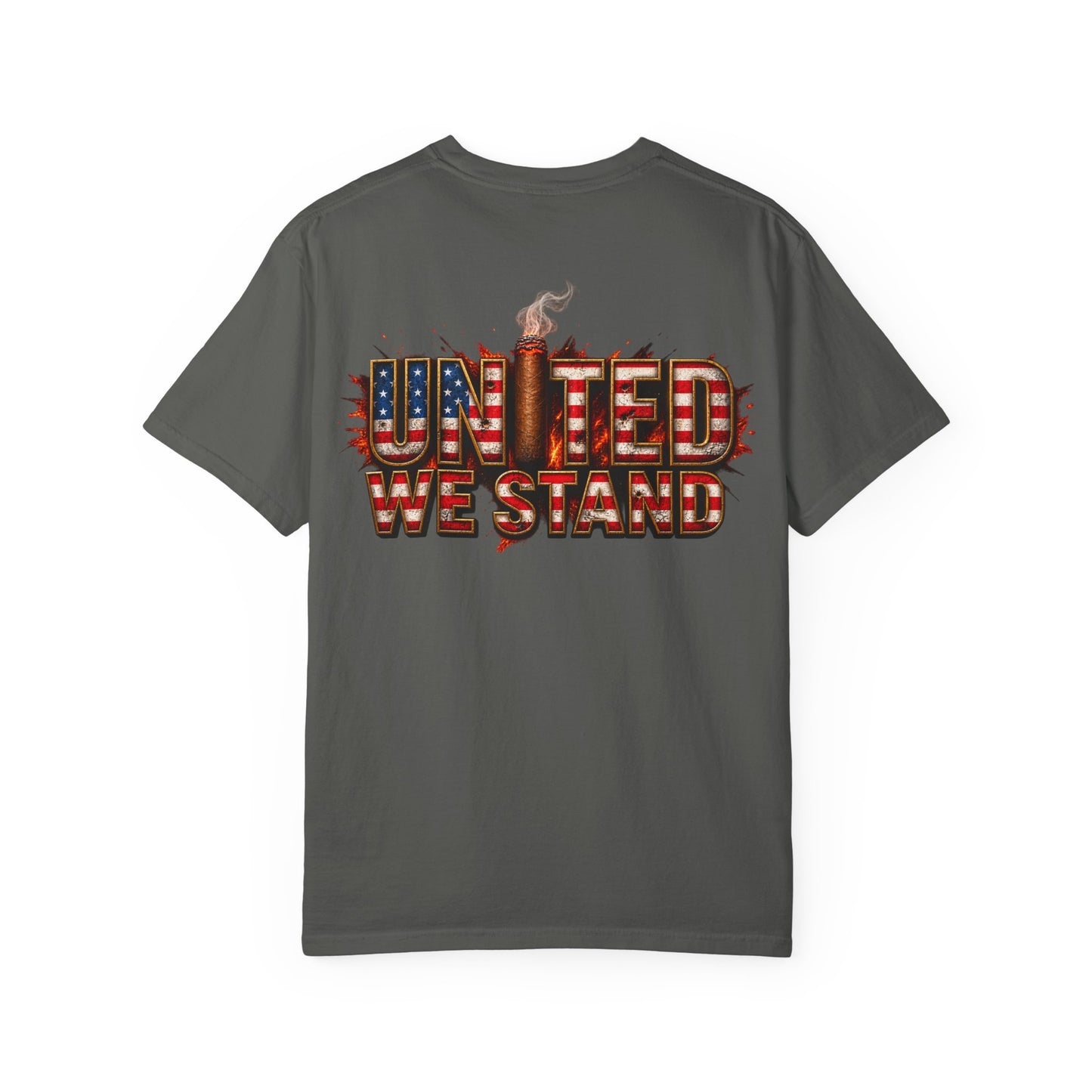United We Stand T-Shirt — American Flag Flame Graphic Tee