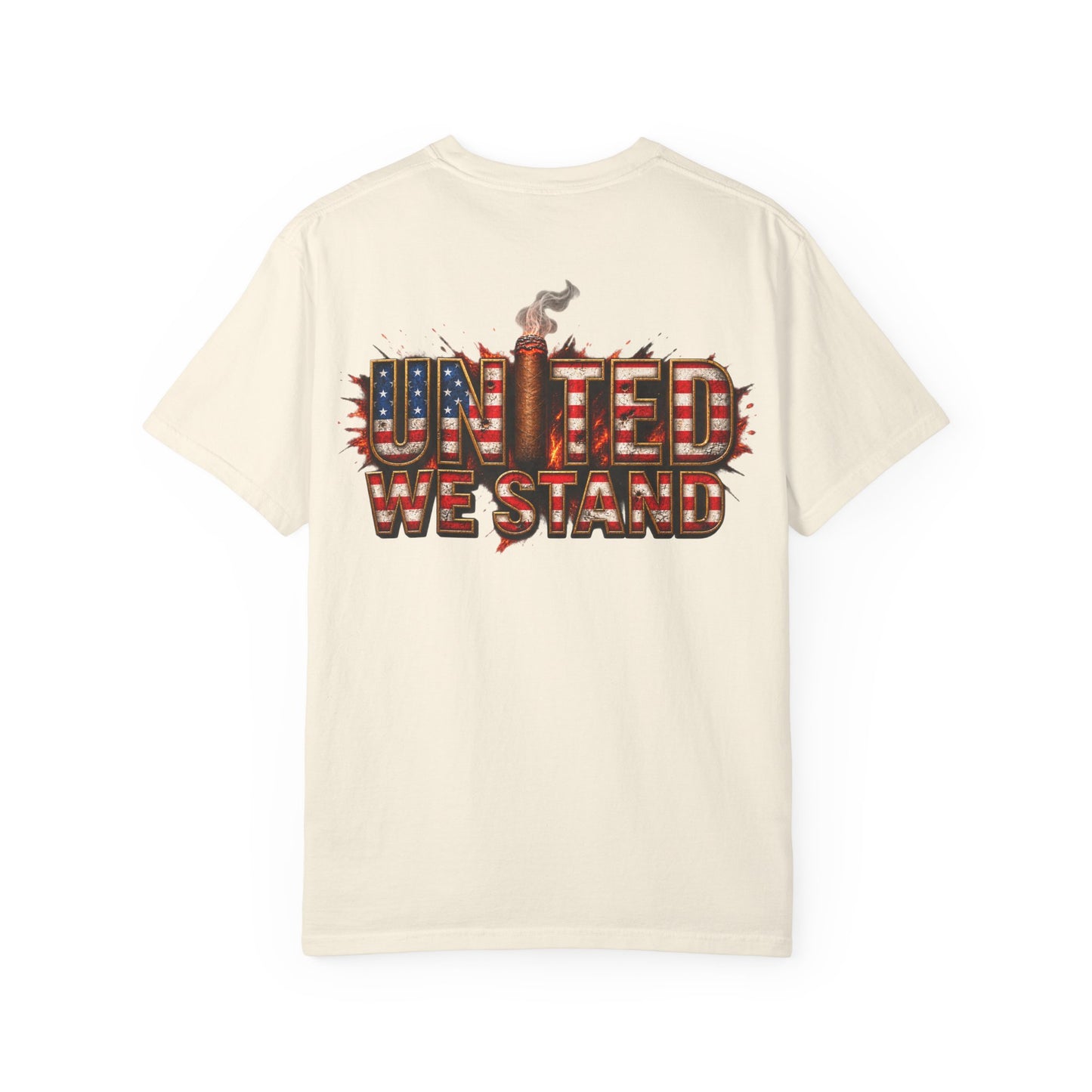 United We Stand T-Shirt — American Flag Flame Graphic Tee
