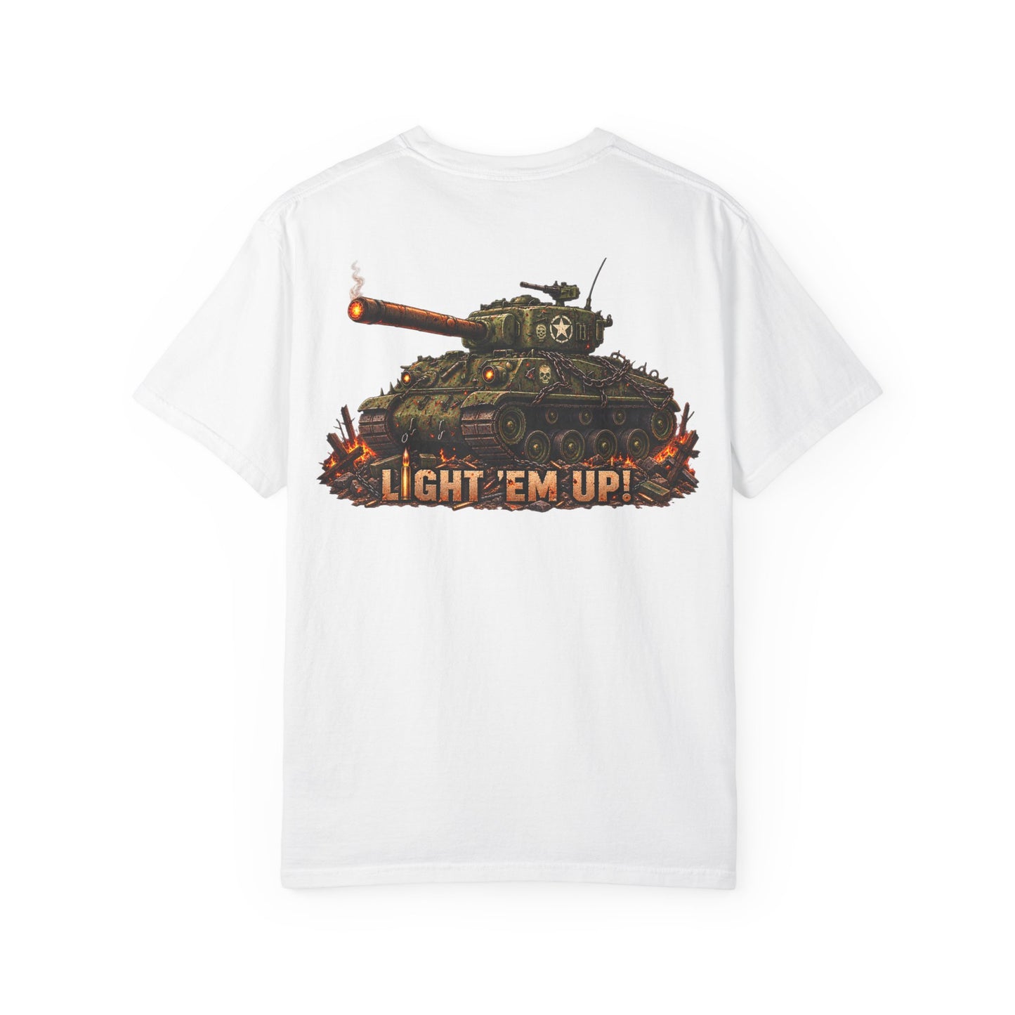 Tank Destroyer Tank T‑Shirt – 'Light 'Em Up!' Retro Military Graphic Tee