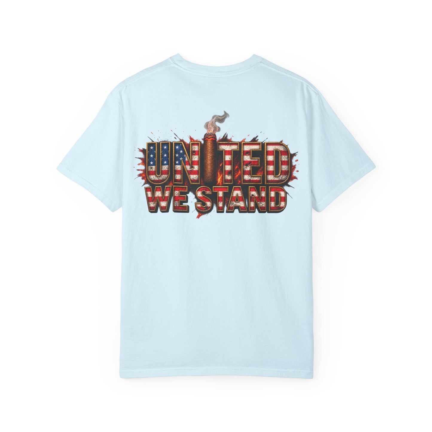 United We Stand T-Shirt — American Flag Flame Graphic Tee