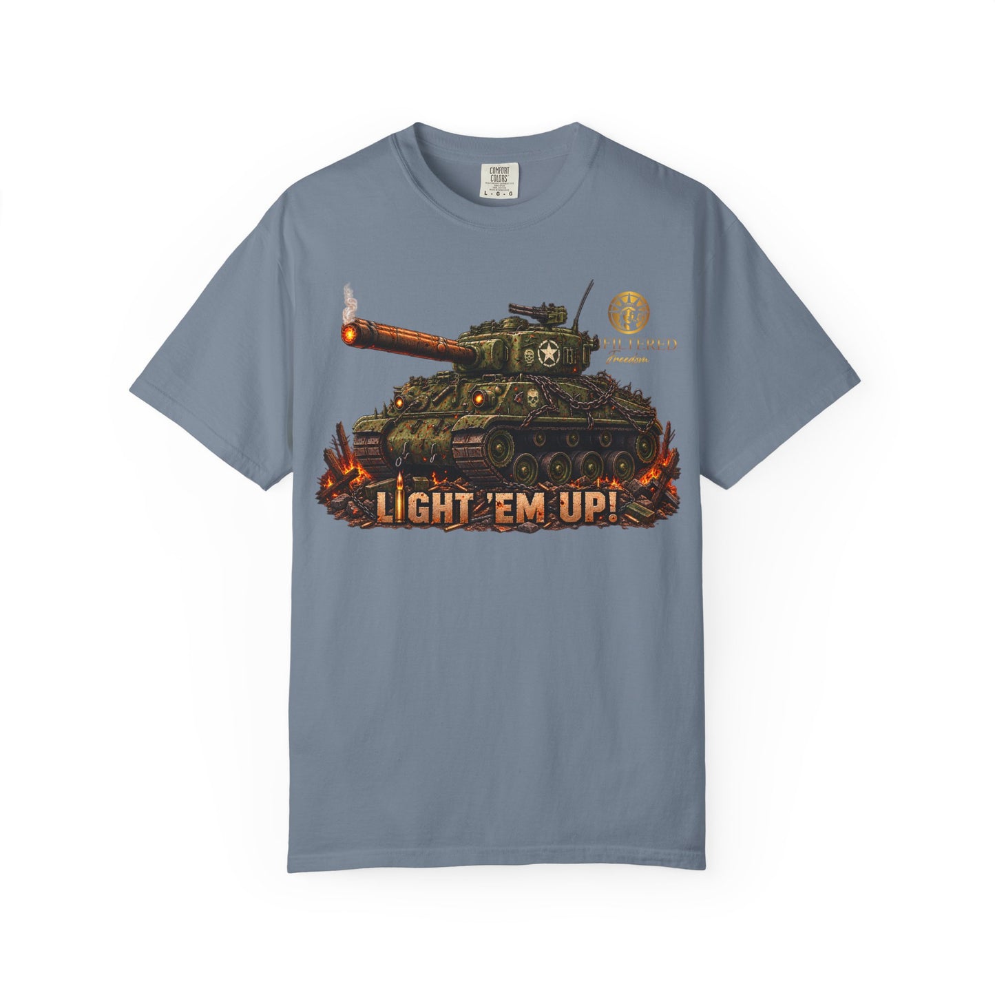 Tank Destroyer Tank T‑Shirt – 'Light 'Em Up!' Retro Military Graphic Tee