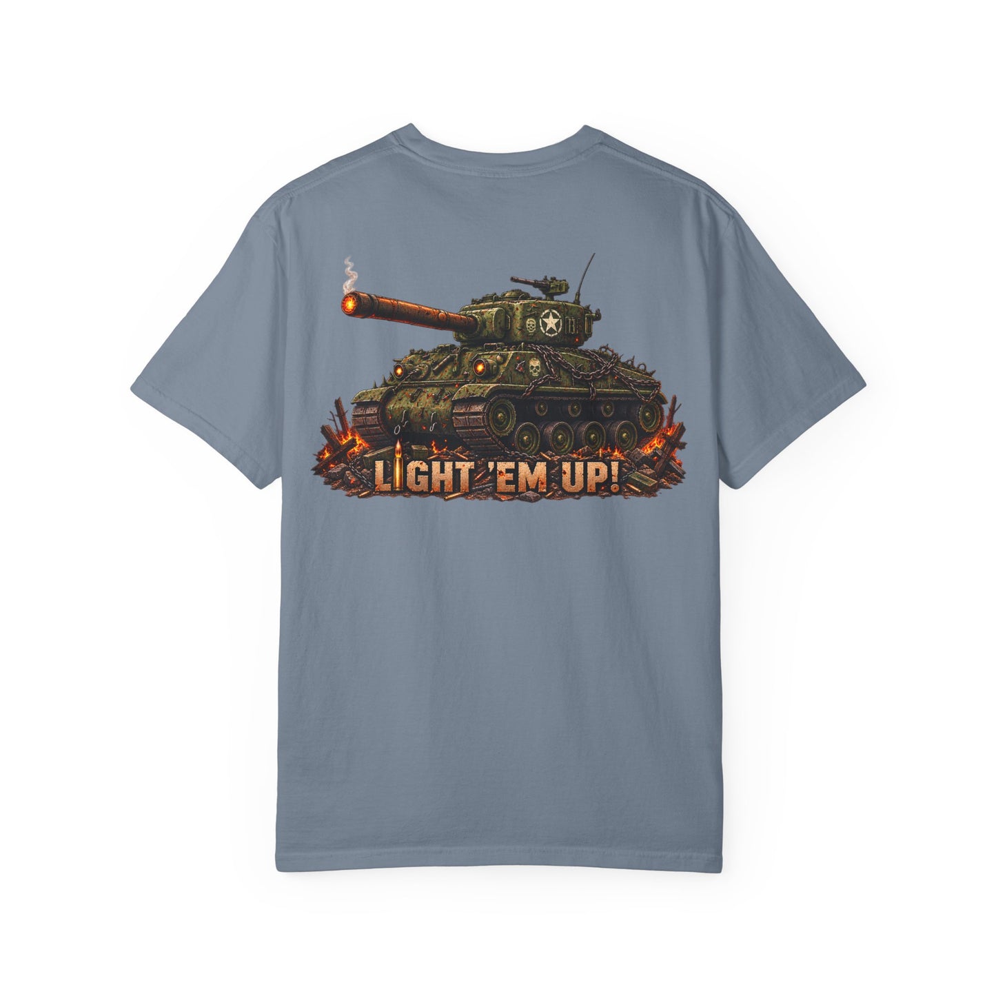 Tank Destroyer Tank T‑Shirt – 'Light 'Em Up!' Retro Military Graphic Tee