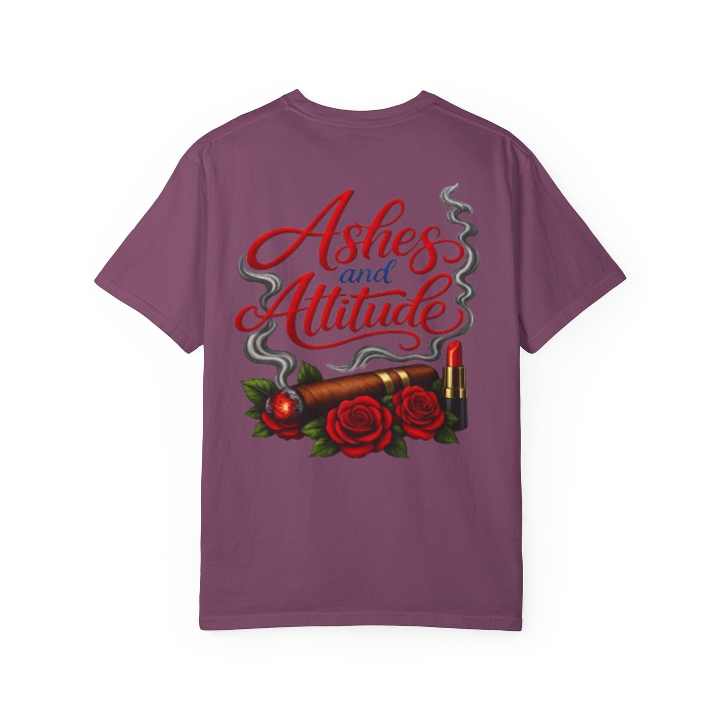 T‑Shirt — “Ashes and Attitude” Rose & Cigarette Graphic Tee