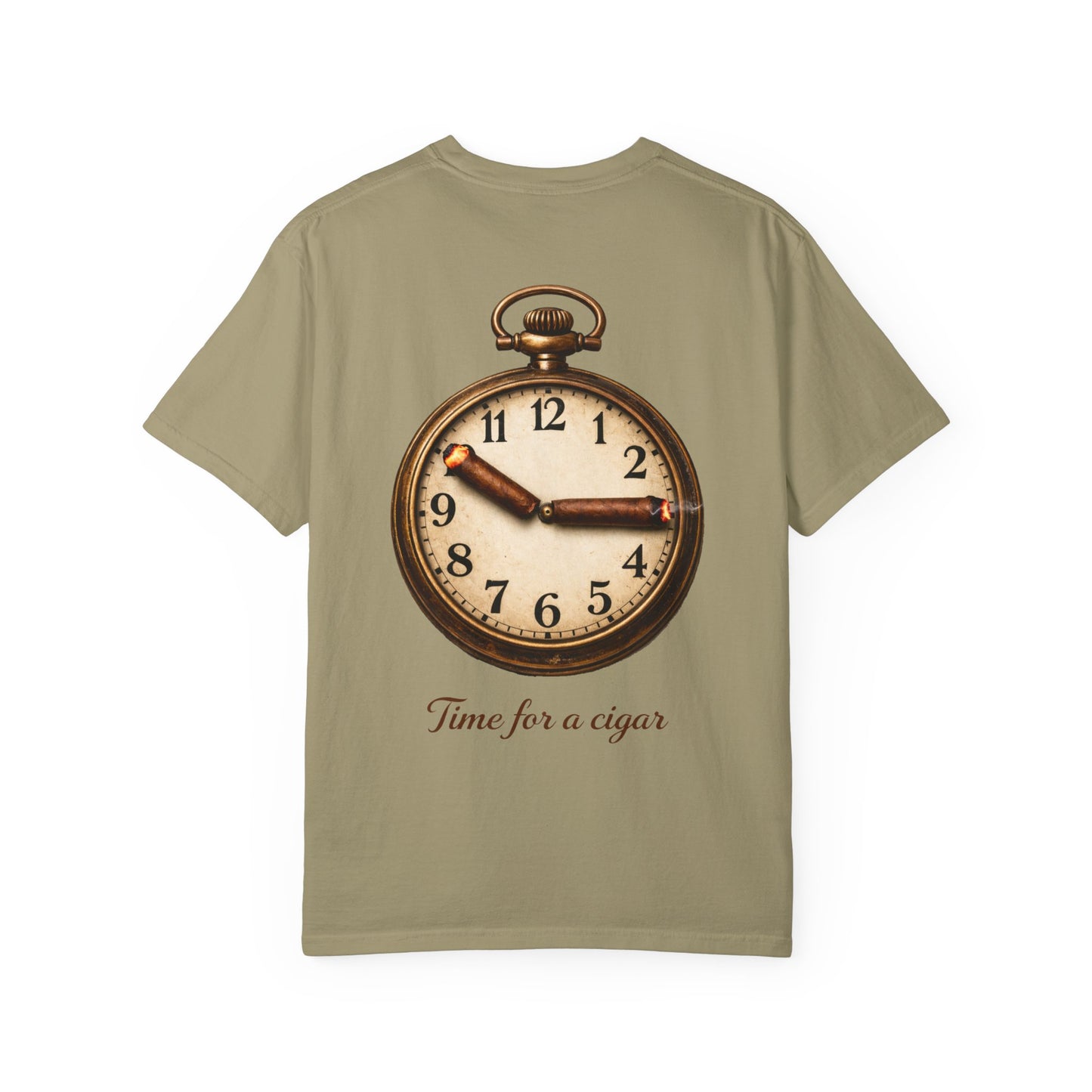 Pocket Watch Graphic T‑Shirt – "Time for a Cigar" Vintage Clock Tee