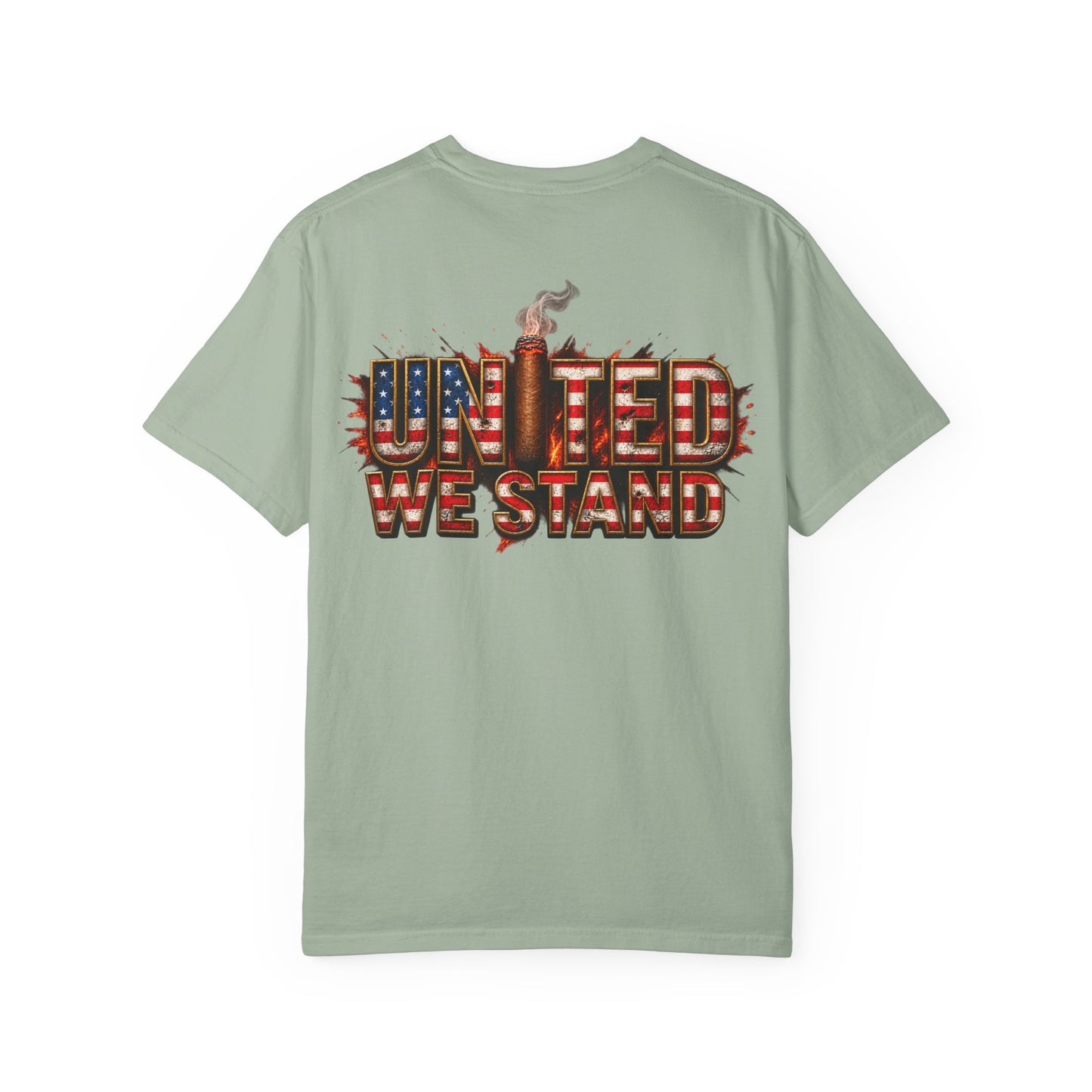 United We Stand T-Shirt — American Flag Flame Graphic Tee