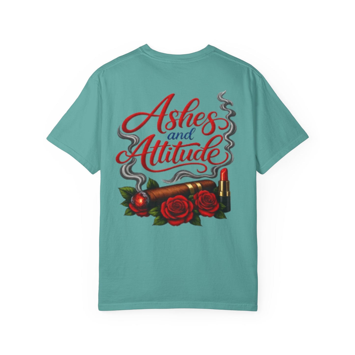 T‑Shirt — “Ashes and Attitude” Rose & Cigarette Graphic Tee