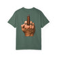 T-Shirt — Bold Middle Finger Cigar Graphic with "Get over it." Back Print