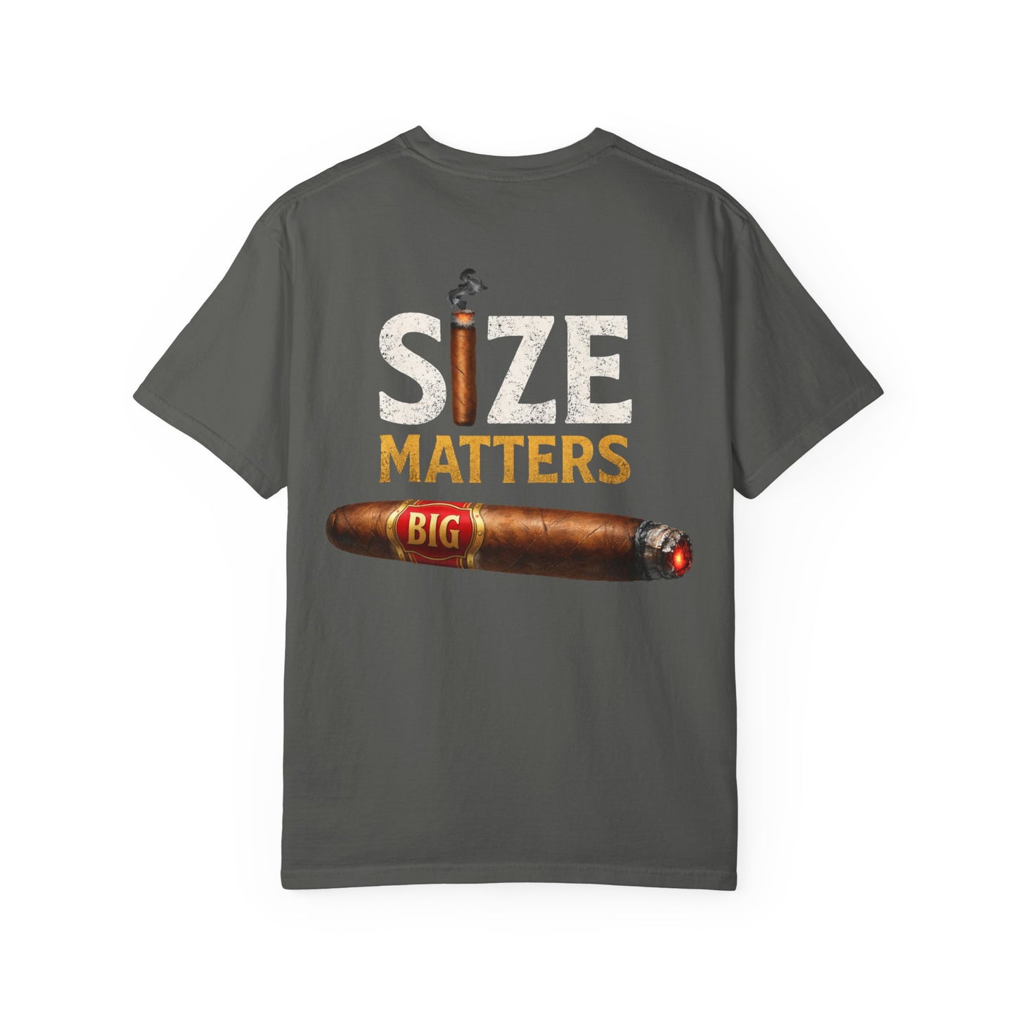 T-Shirt — "Size Matters" Cigar Graphic Tee