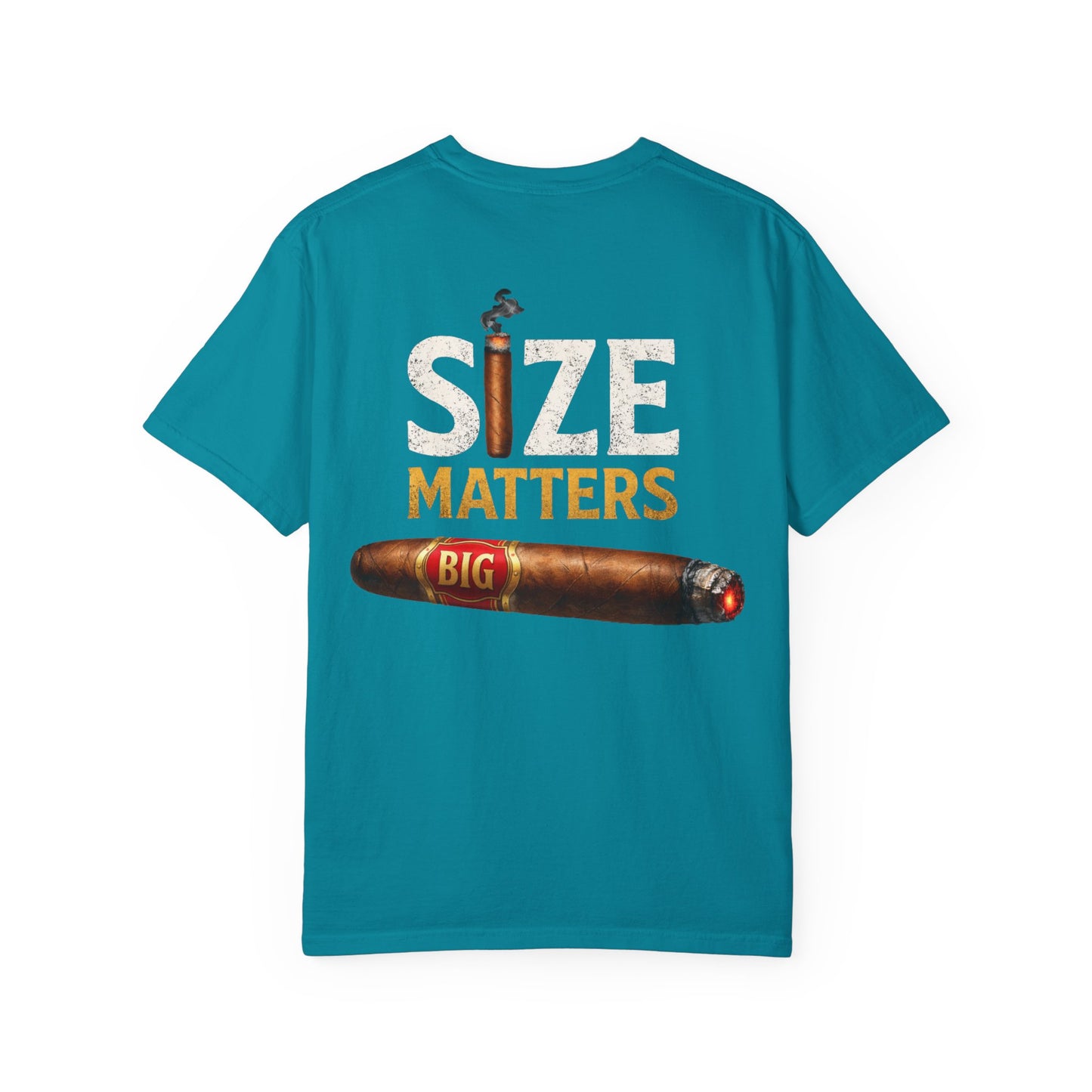 T-Shirt — "Size Matters" Cigar Graphic Tee
