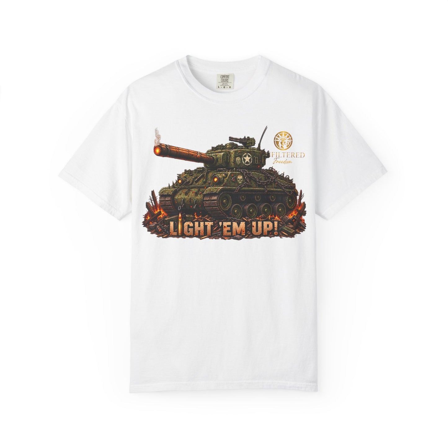 Tank Destroyer Tank T‑Shirt – 'Light 'Em Up!' Retro Military Graphic Tee